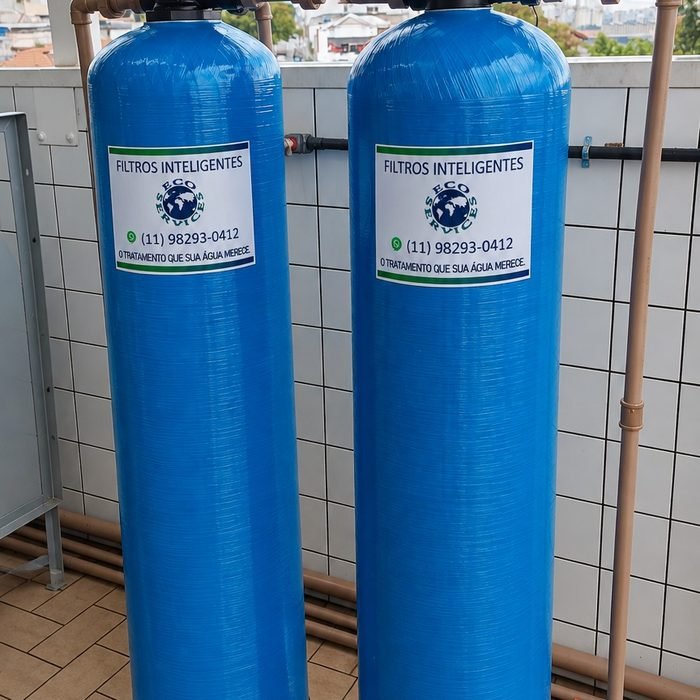 Par de filtros Ecoservices instalados em área externa
